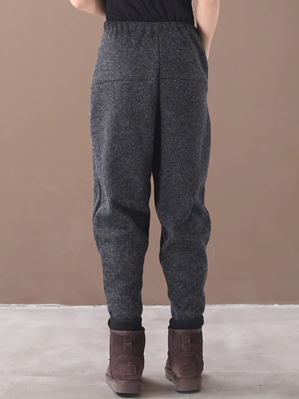 Loose Stitching Velvet Thickening Pants