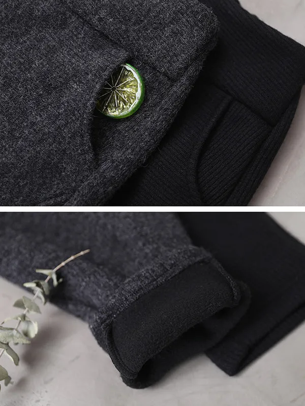 Loose Stitching Velvet Thickening Pants
