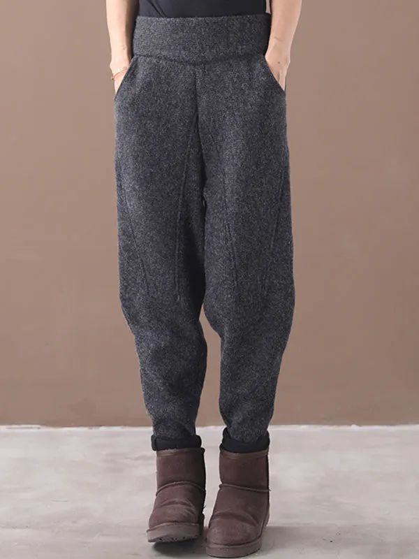 Loose Stitching Velvet Thickening Pants