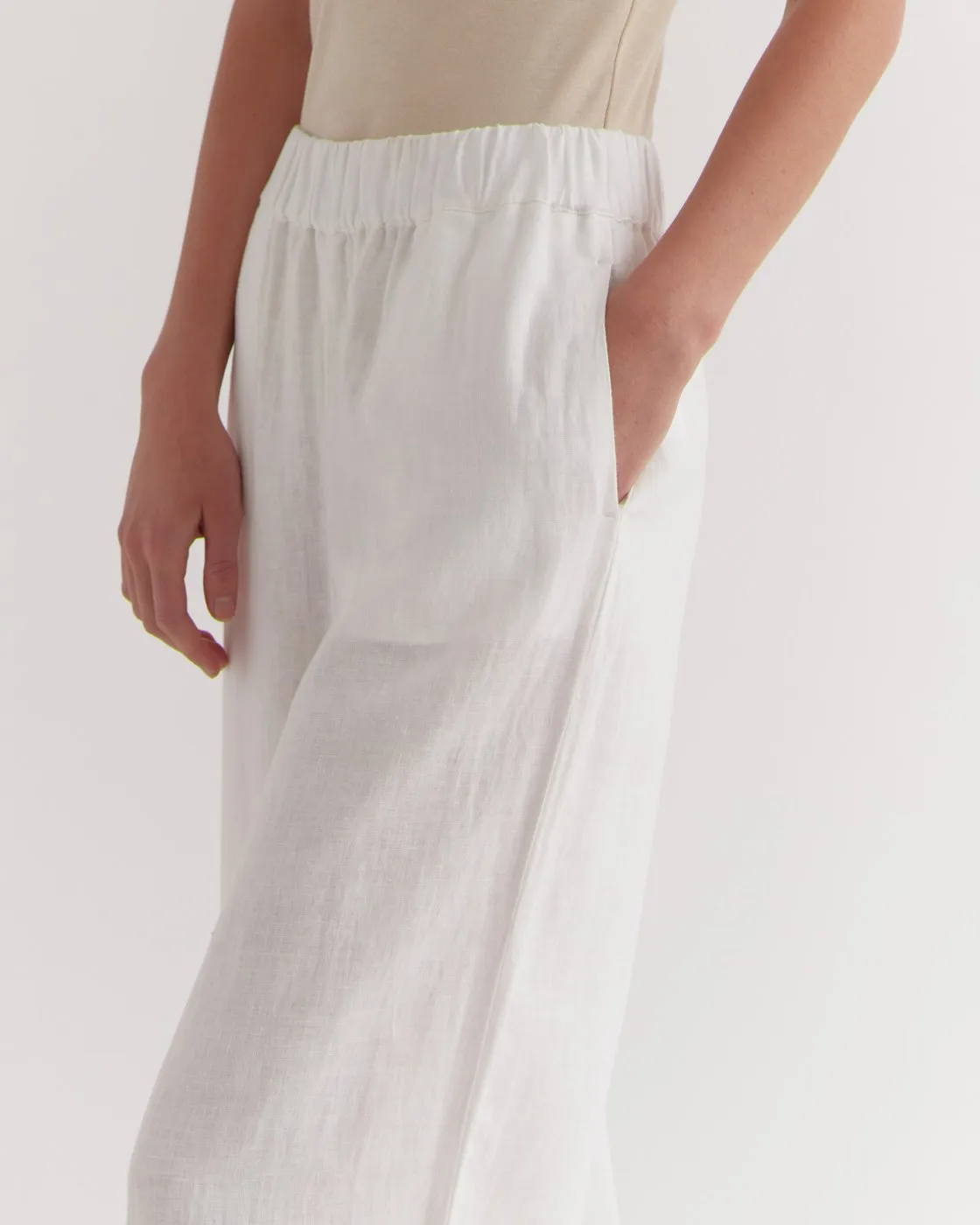 Lyla Linen Pant - Antique White