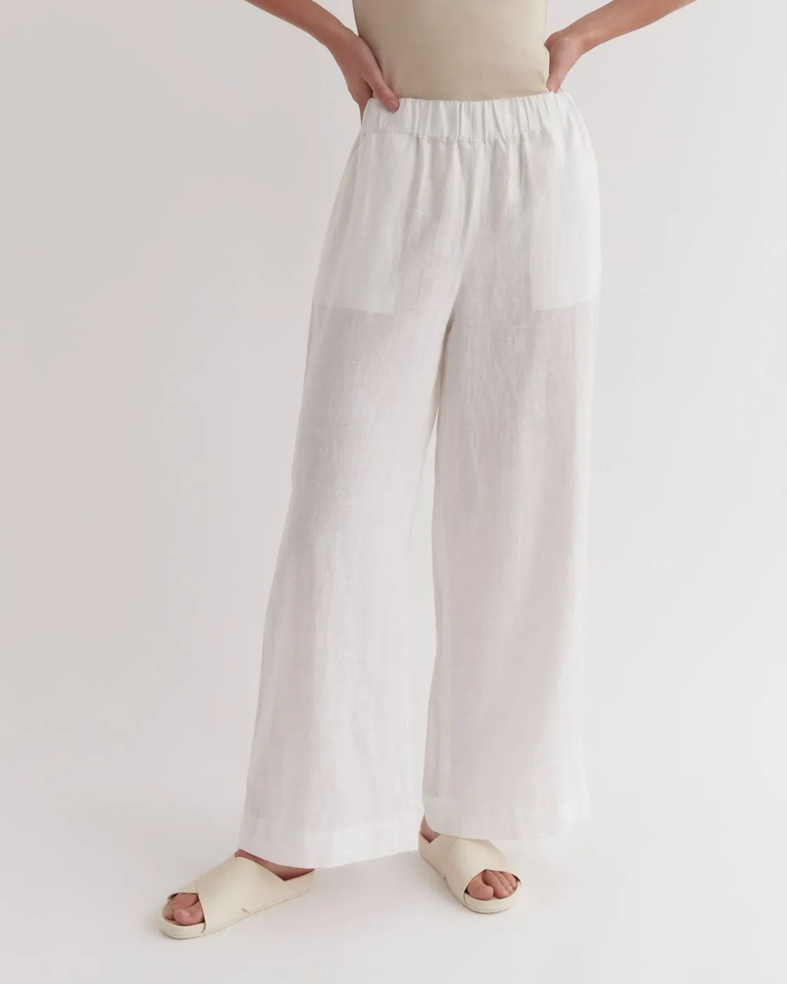 Lyla Linen Pant - Antique White