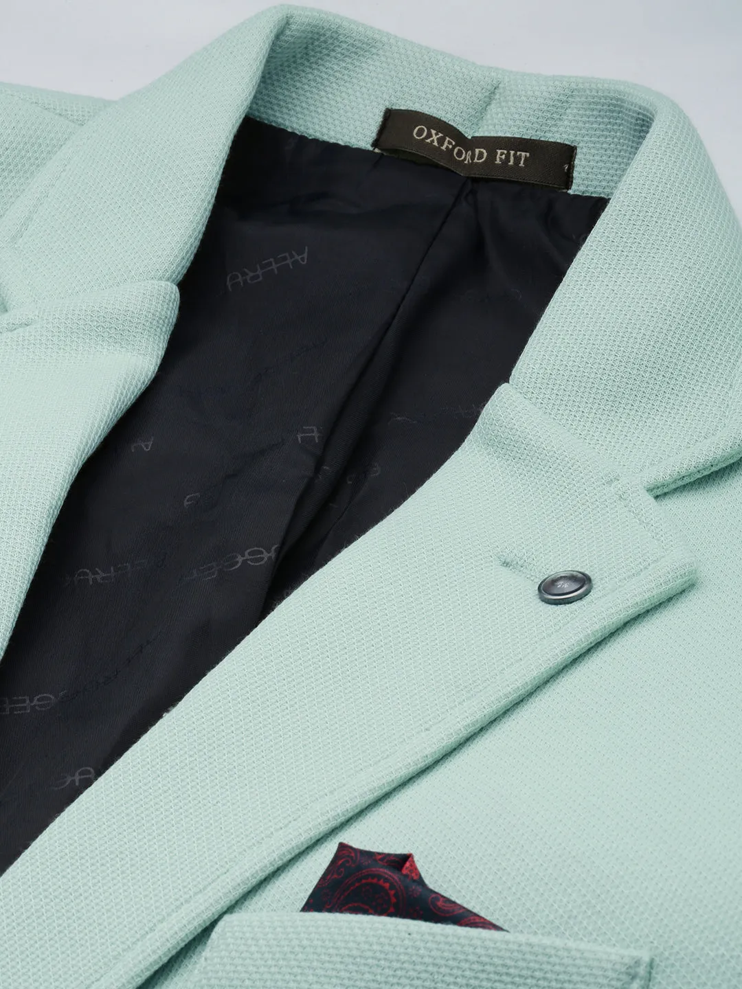 Men Green Notched Lapel Collar Single Breasted Slim-Fit Casual Blazer