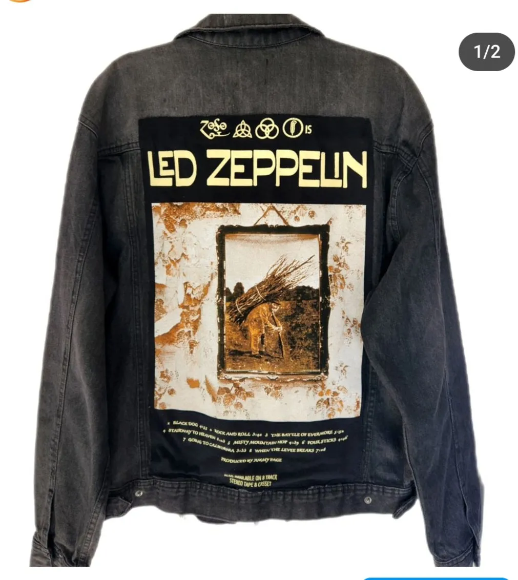 Mens denim classic ROCK jacket- size Large