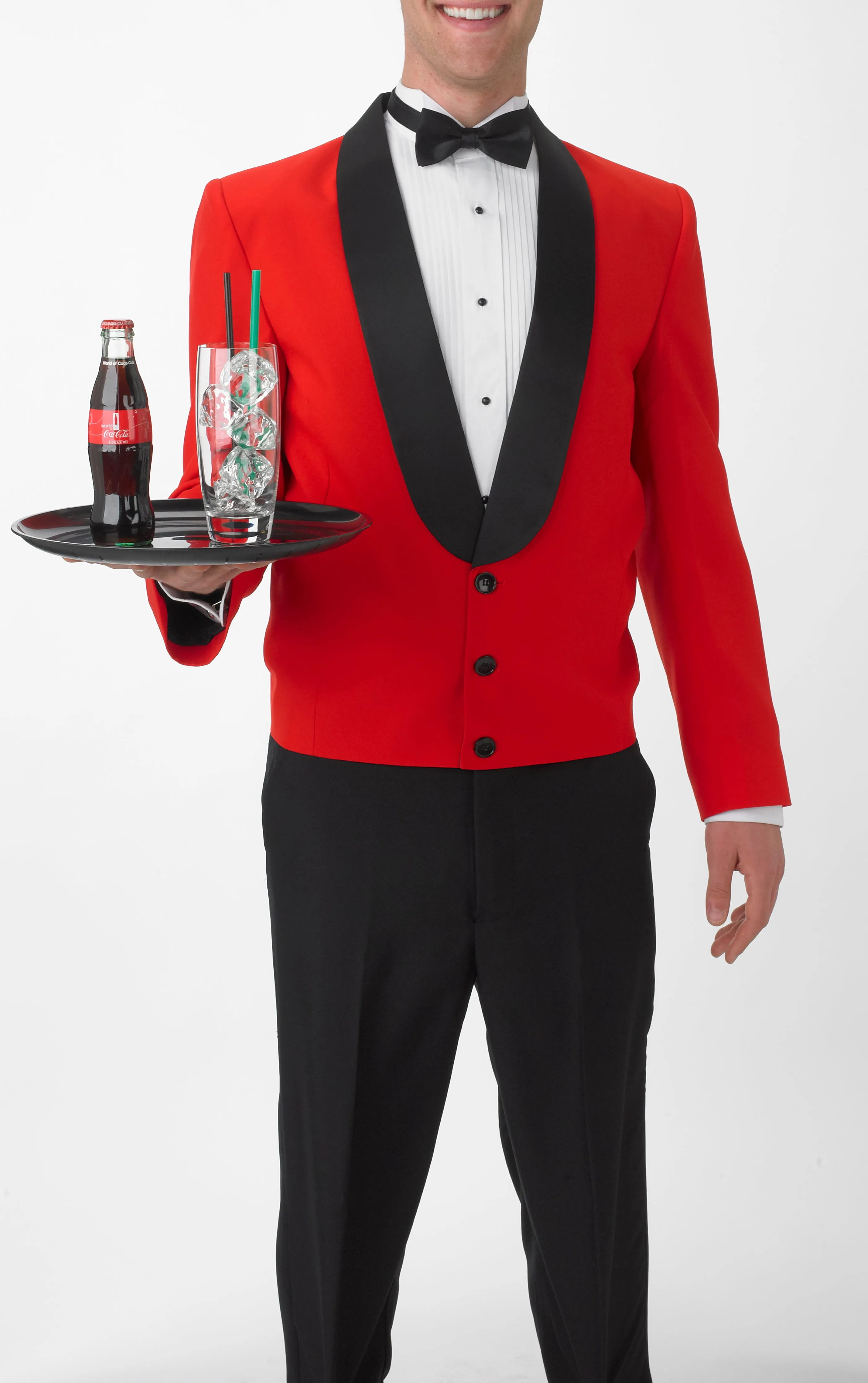 Men's Red Eton Jacket with Black Satin Shawl Lapel
