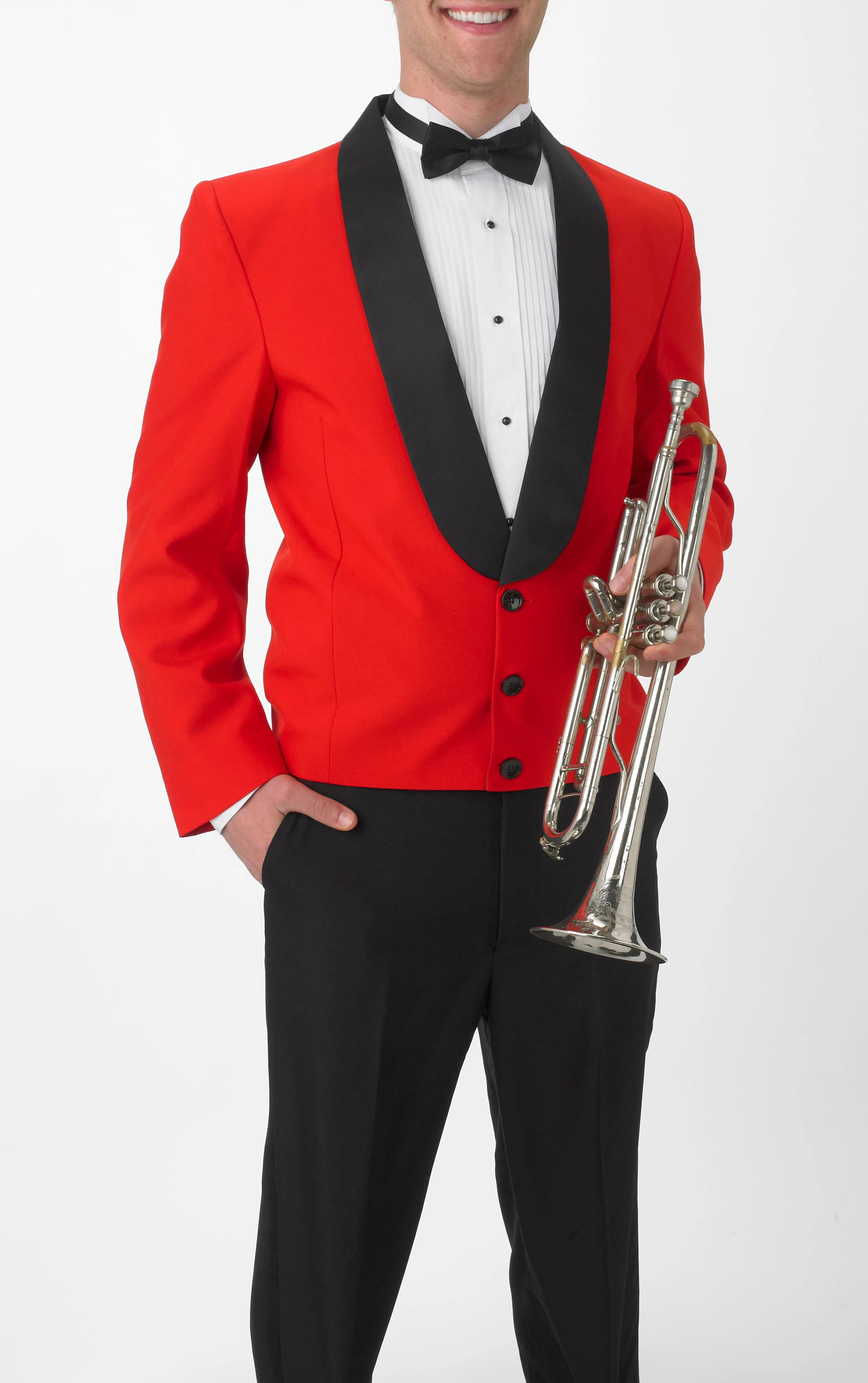 Men's Red Eton Jacket with Black Satin Shawl Lapel