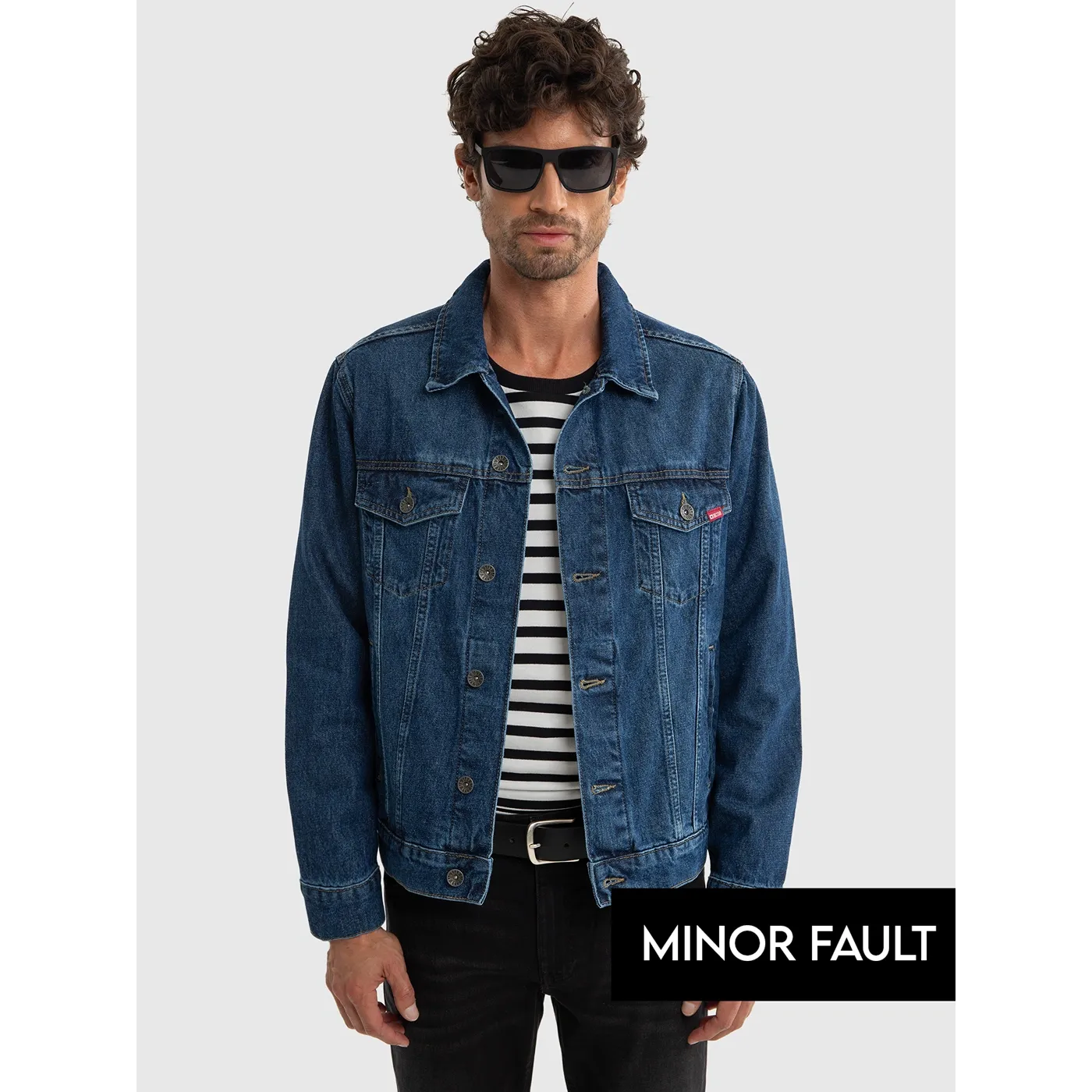 (Minor Fault) Dark Blue Classic Denim Jacket