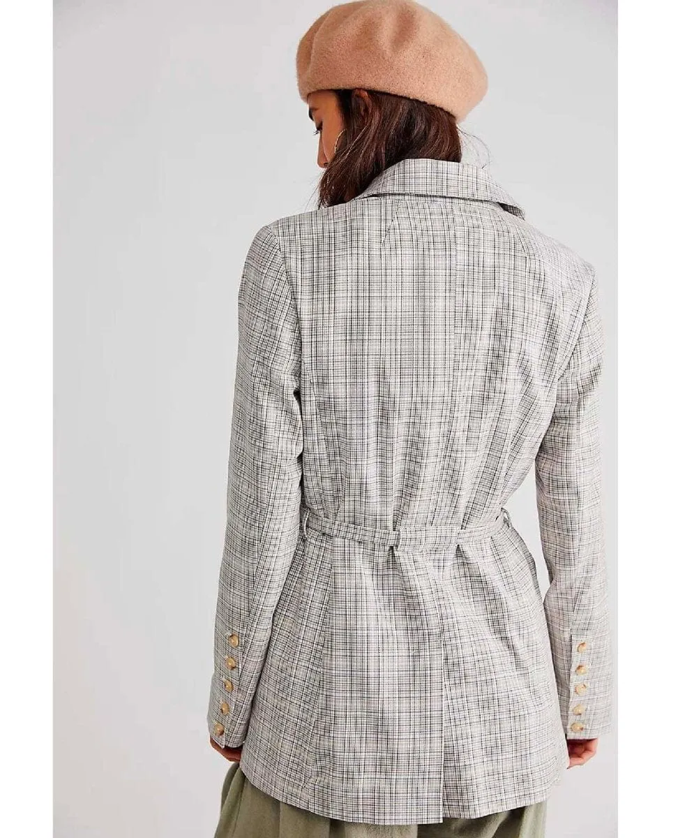 Restocked Olivia Plaid Blazer Neutral Combo