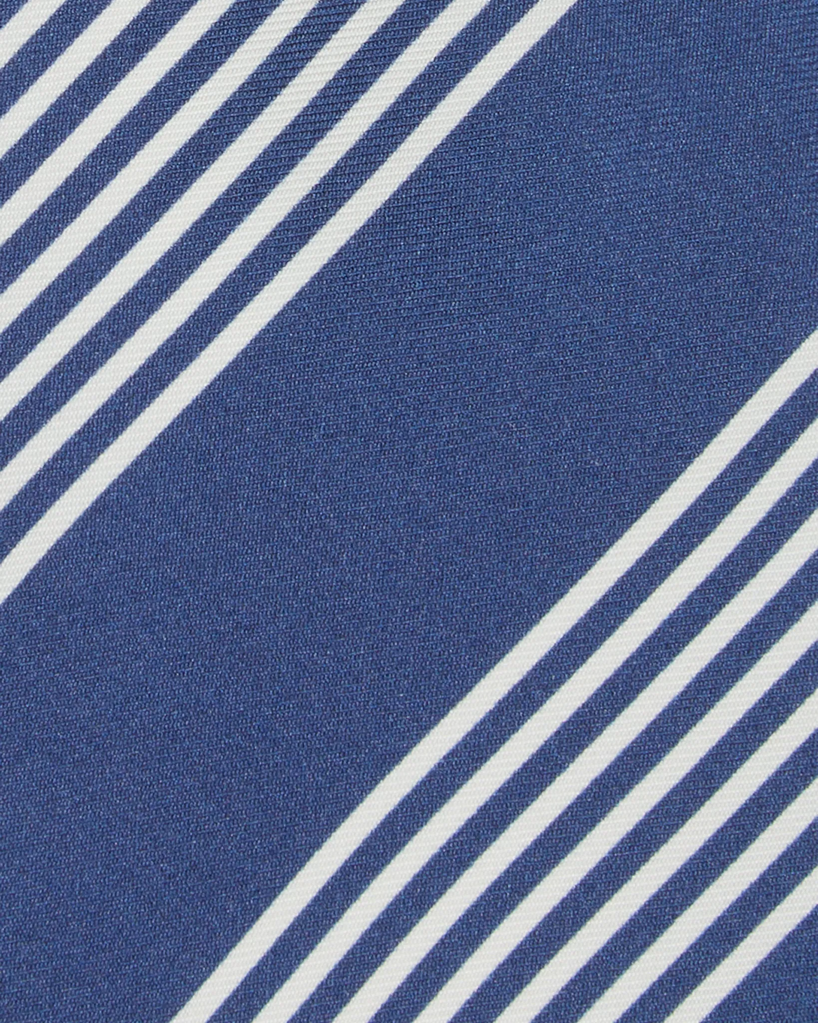 Silk Print Tie in Blue/White Stripe
