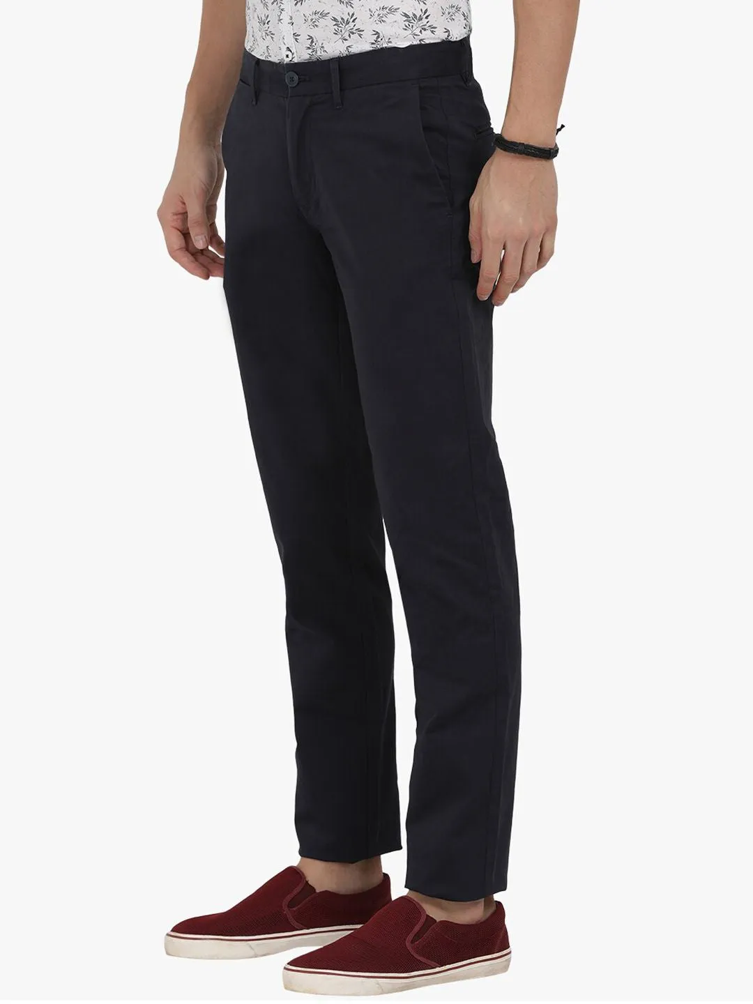 T-Base Men Navy Blue Core Chino Trousers