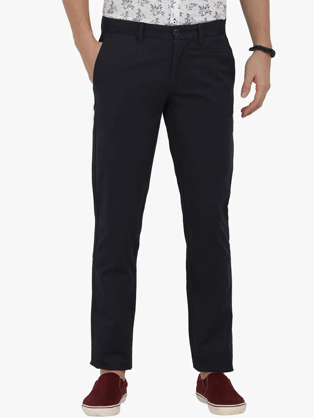 T-Base Men Navy Blue Core Chino Trousers