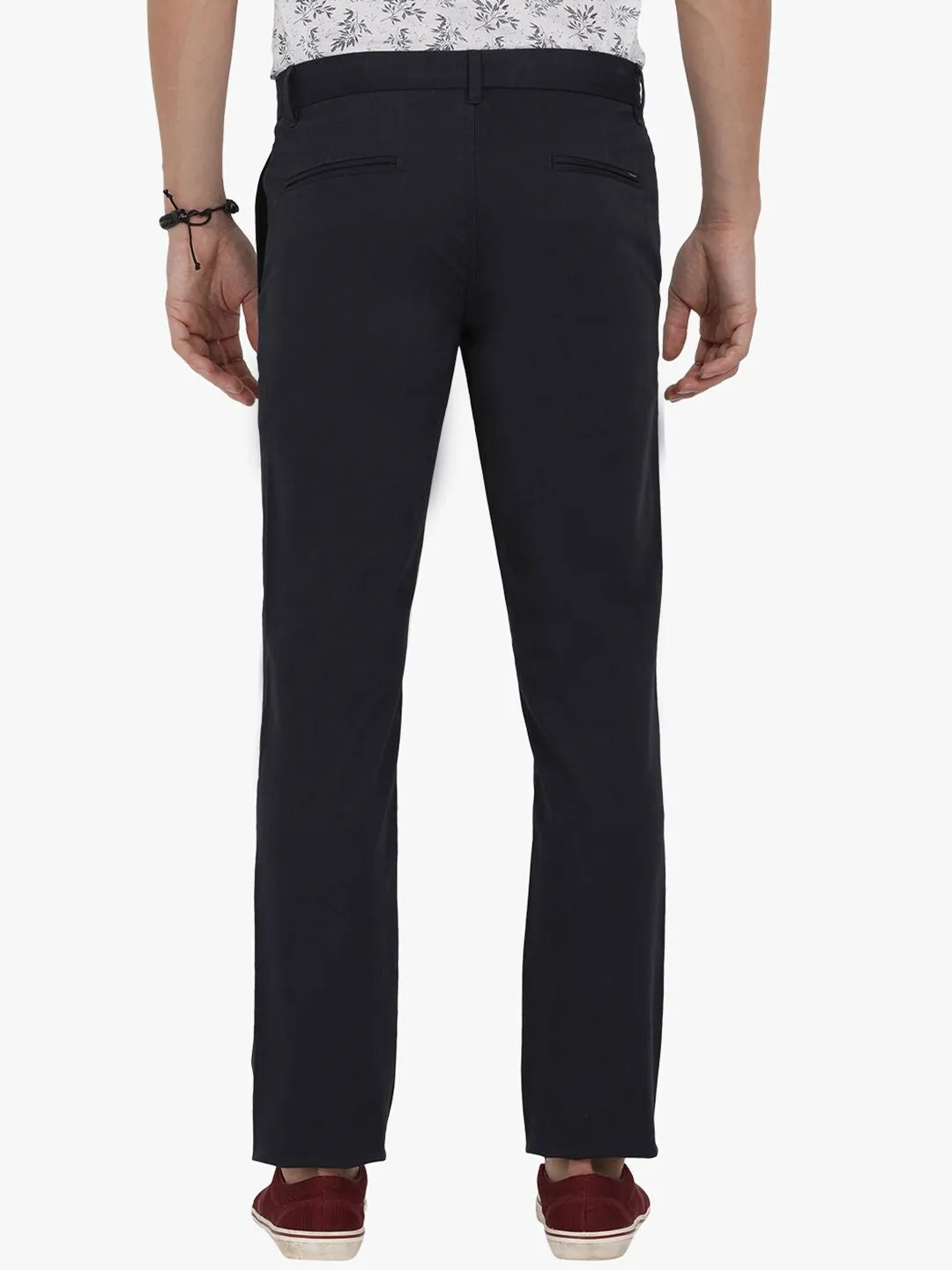 T-Base Men Navy Blue Core Chino Trousers