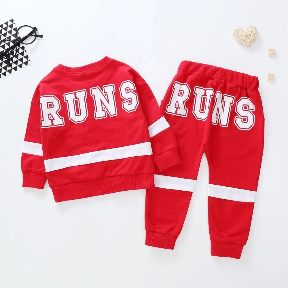 Toddler Boys Letter Striped Printed Top & Pants Boy Clothes Wholesale