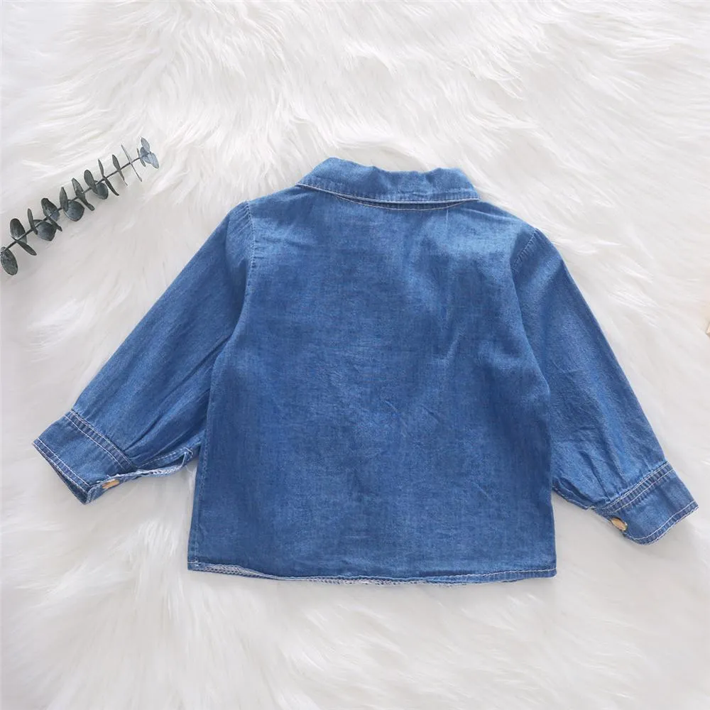 Toddler Unisex Lapel Long Sleeve Shirt & Cactus Pants Infant Wholesale Clothing