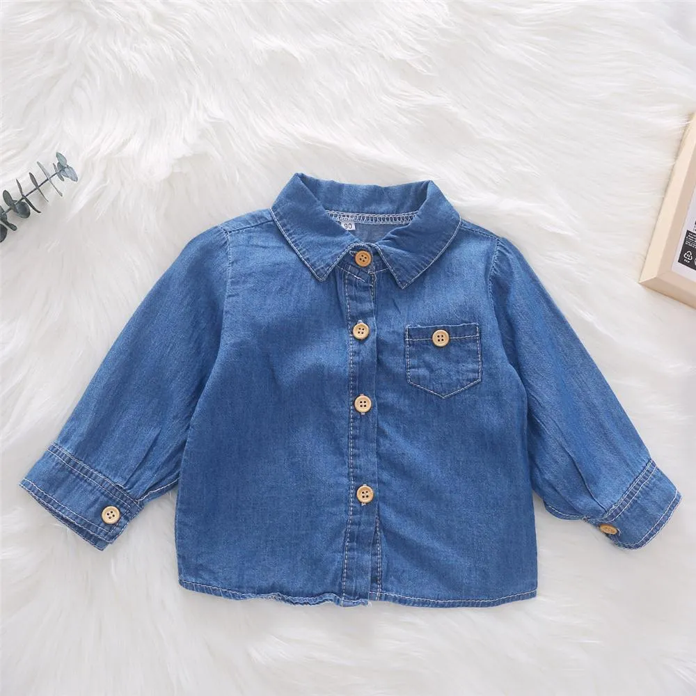 Toddler Unisex Lapel Long Sleeve Shirt & Cactus Pants Infant Wholesale Clothing