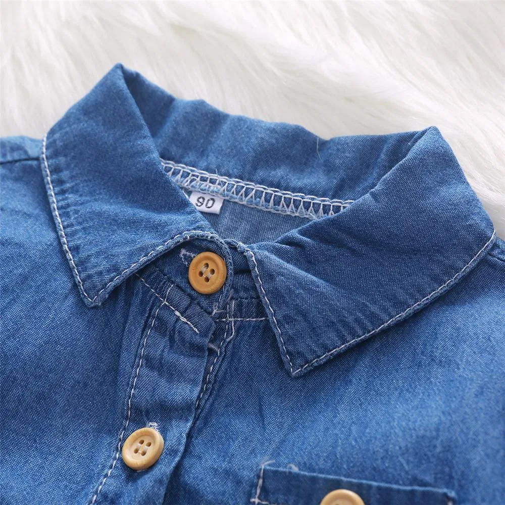 Toddler Unisex Lapel Long Sleeve Shirt & Cactus Pants Infant Wholesale Clothing