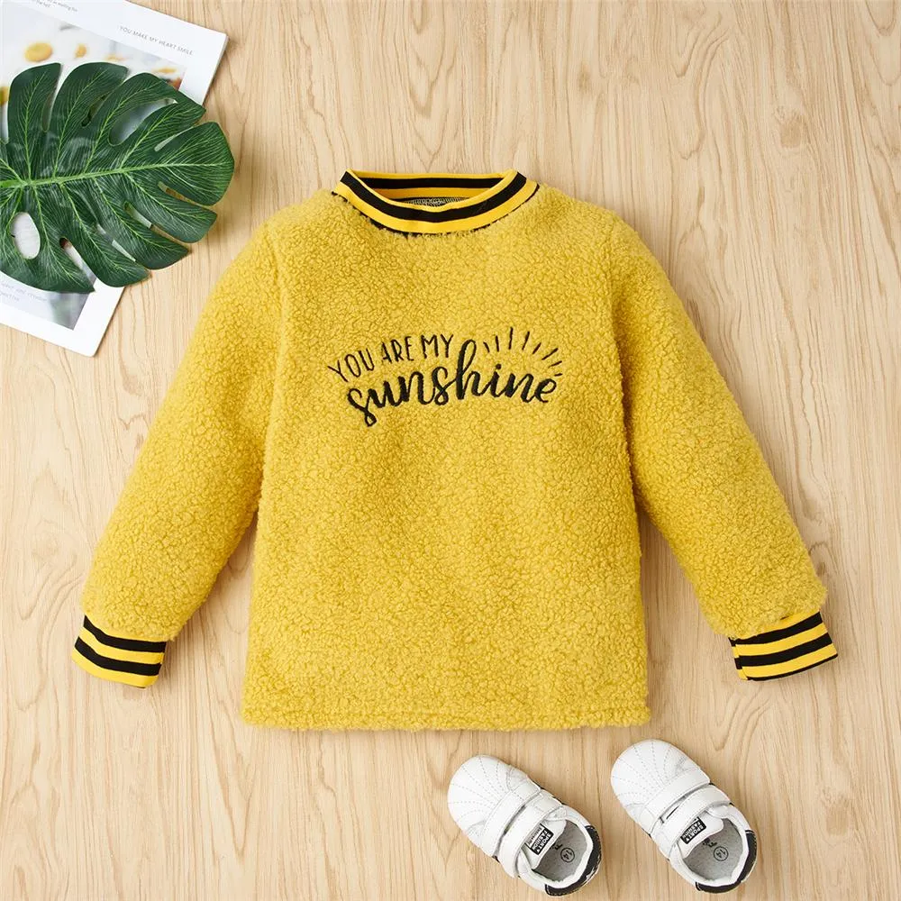 Unisex Letter Long Sleeve Warm Top & Pants Kids Boutique Wholesale