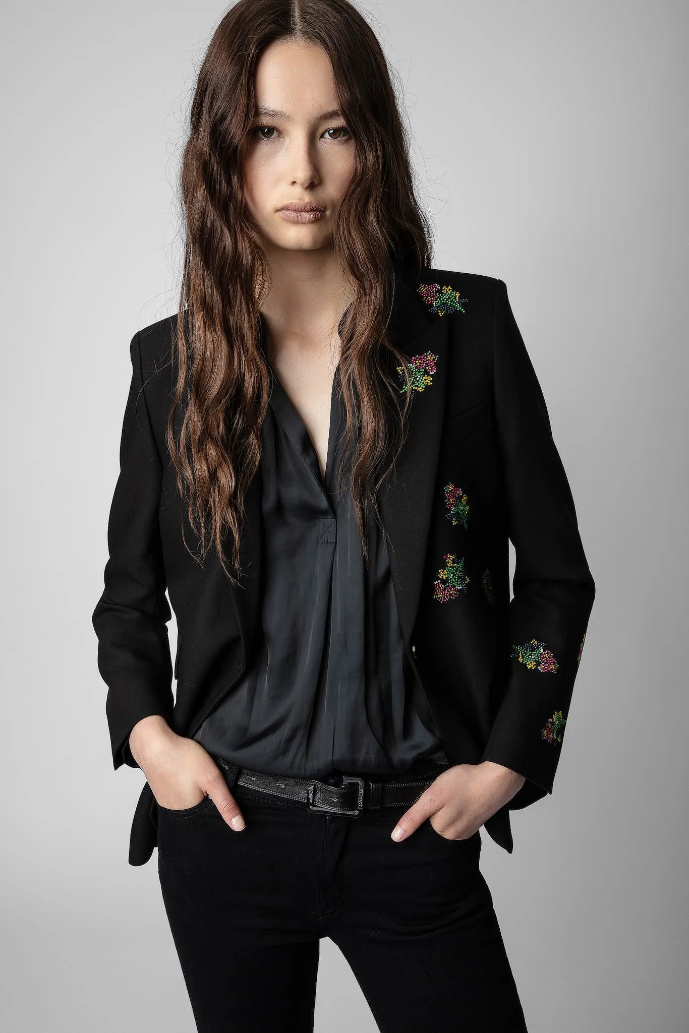 Venus Diamant Flower Blazer Noir