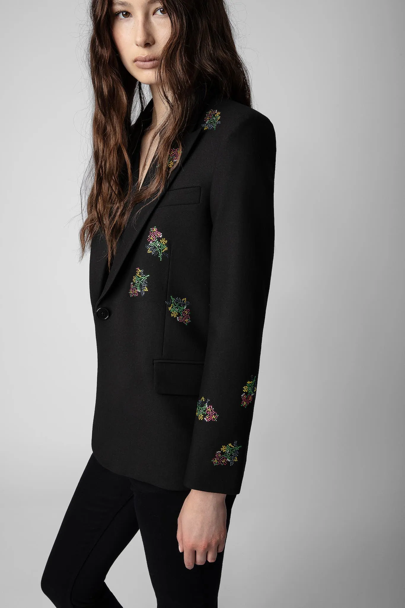 Venus Diamant Flower Blazer Noir