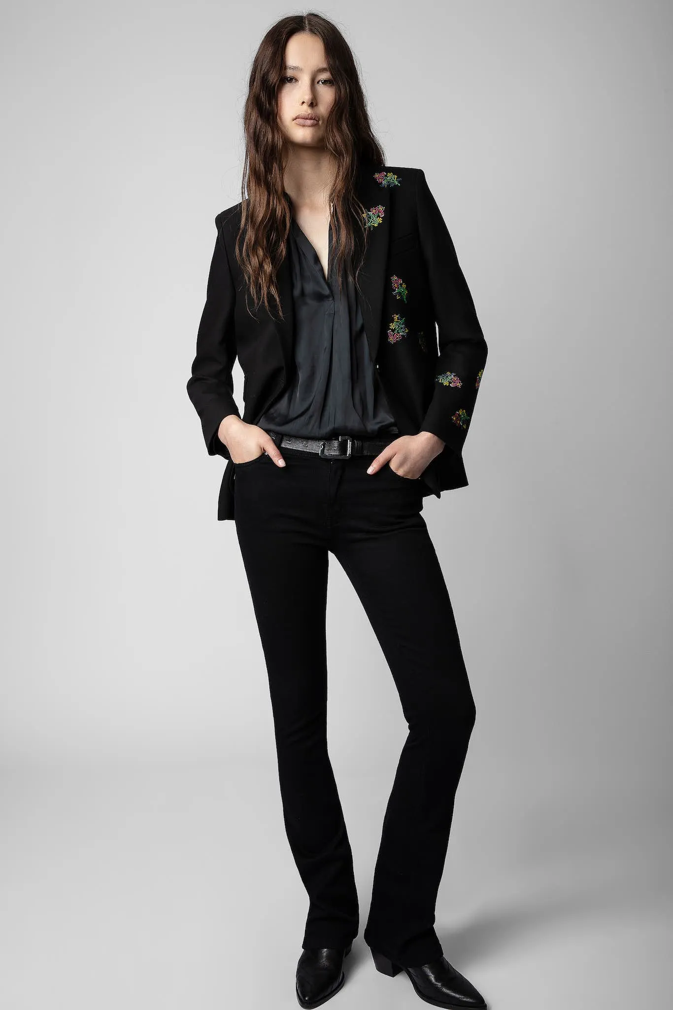 Venus Diamant Flower Blazer Noir