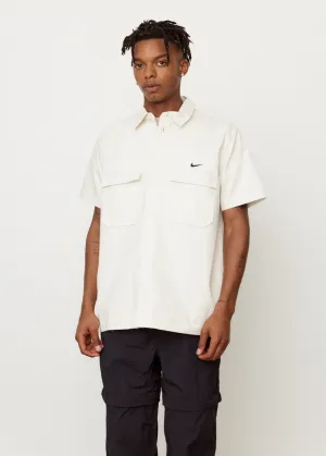 Woven Military Short Sleeve Button Down Shirt