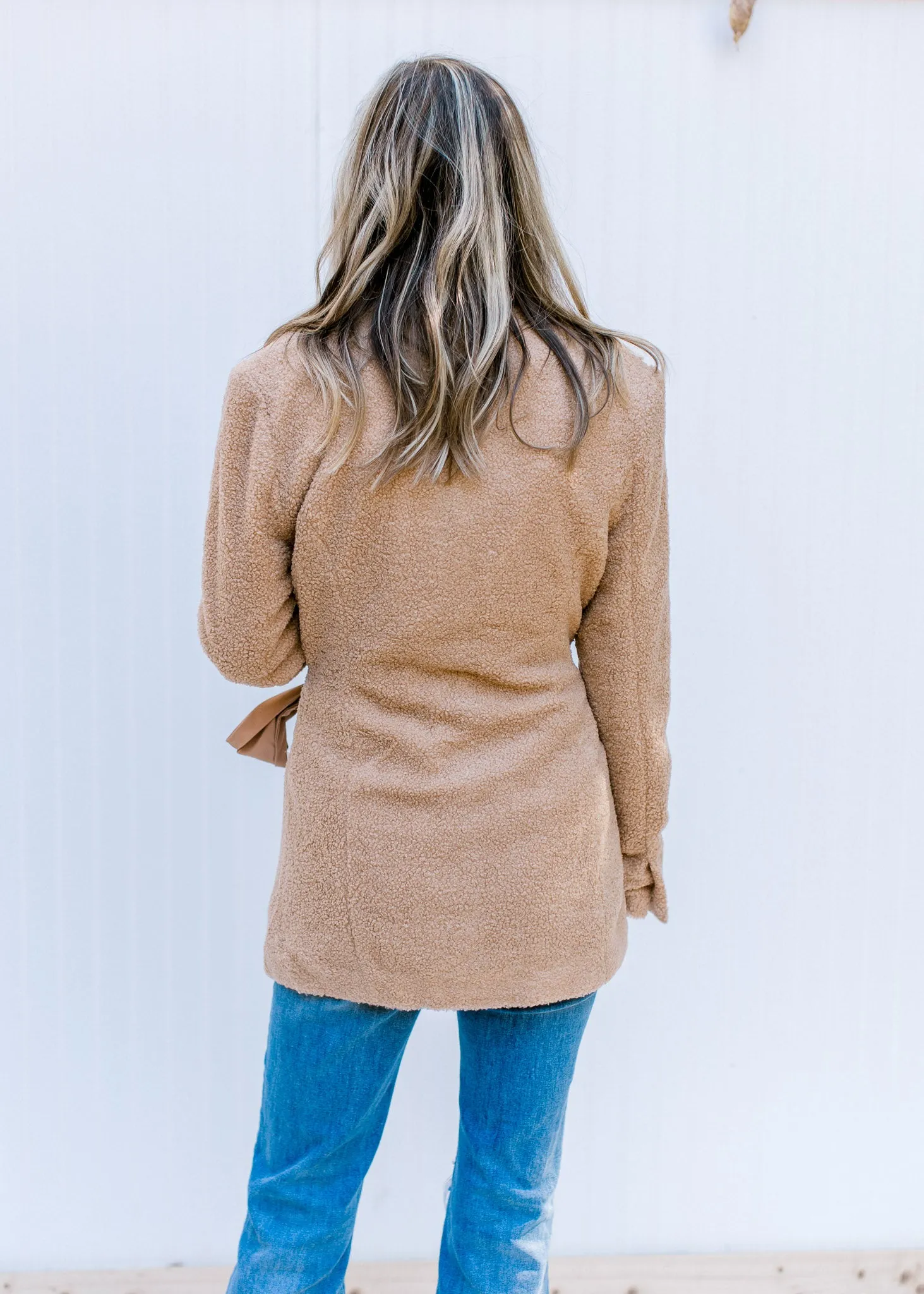X Camel Side Tie Coat